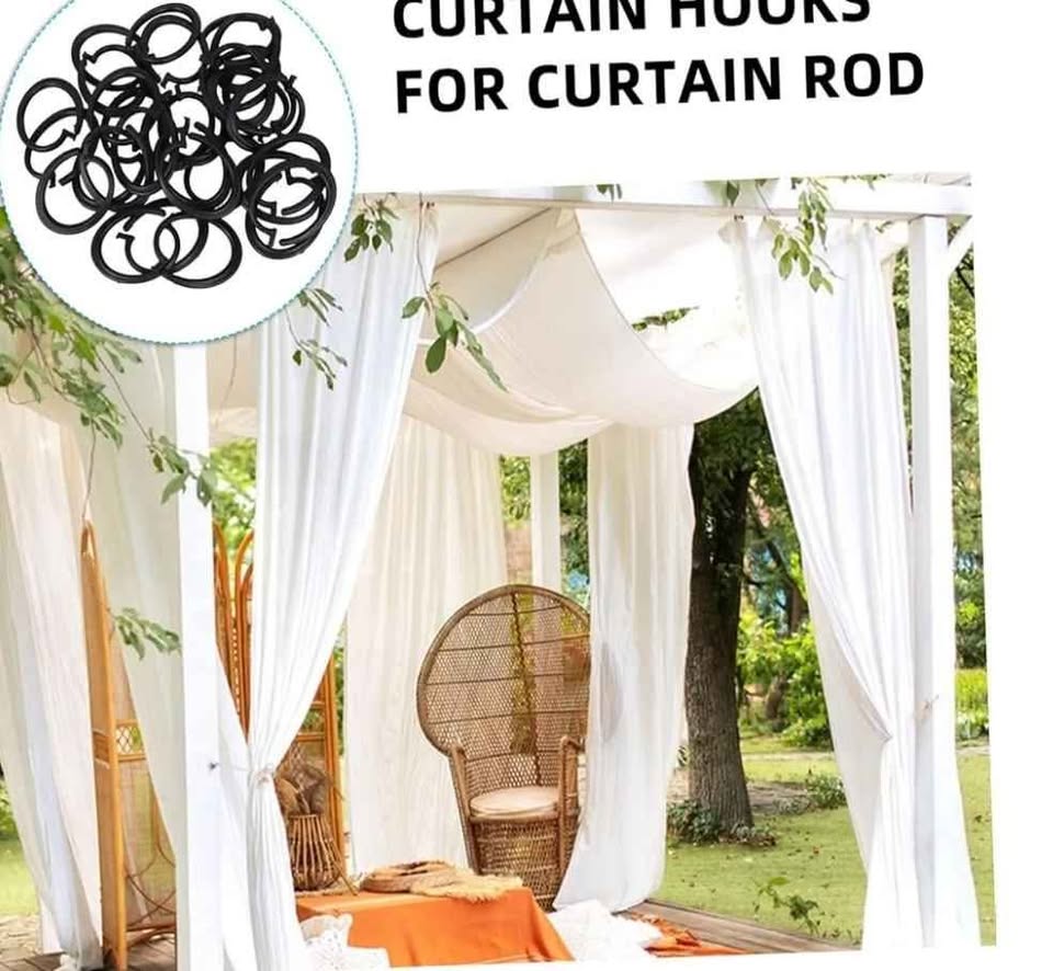 75 pcs Heavy Duty C-Shaped Hooks for Sunshade Curtains, Black🥕 - photo 2