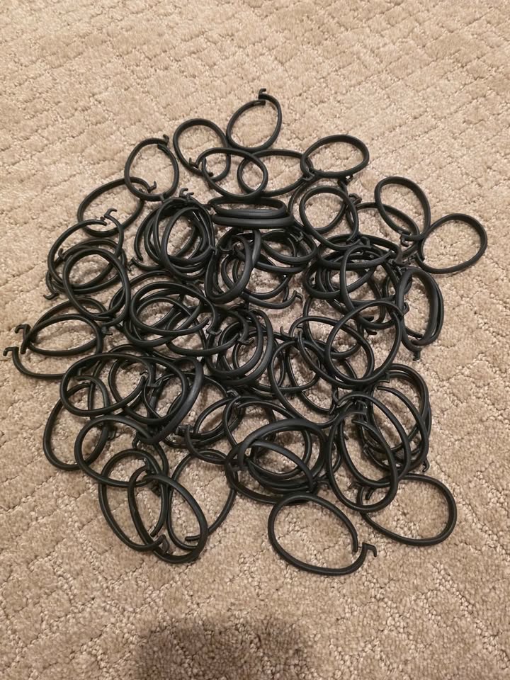 75 pcs Heavy Duty C-Shaped Hooks for Sunshade Curtains, Black🥕 - photo 3