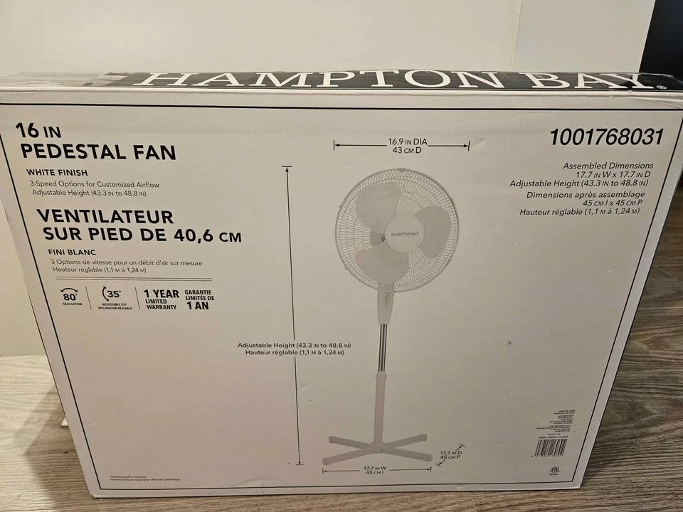 Hampton Bay 16inch Pedestal Fan - photo 2