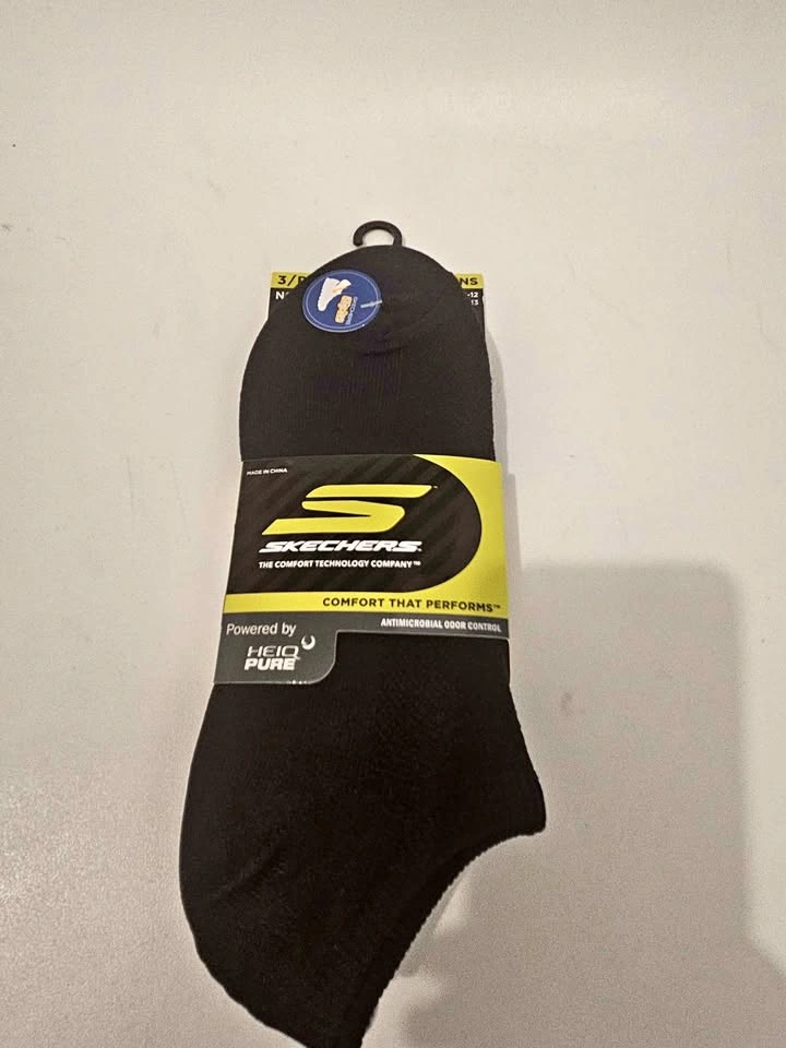 Skechers Men's Black Socks - 3 Pairs (Size 8-12)