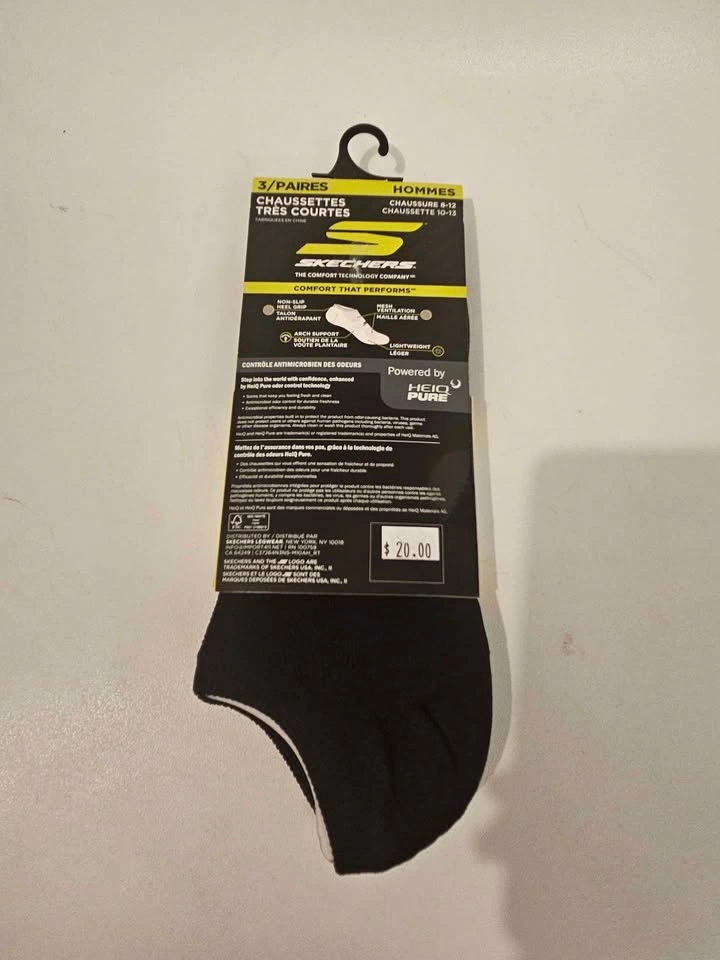 Skechers Men's Black Socks - 3 Pairs (Size 8-12) - photo 2