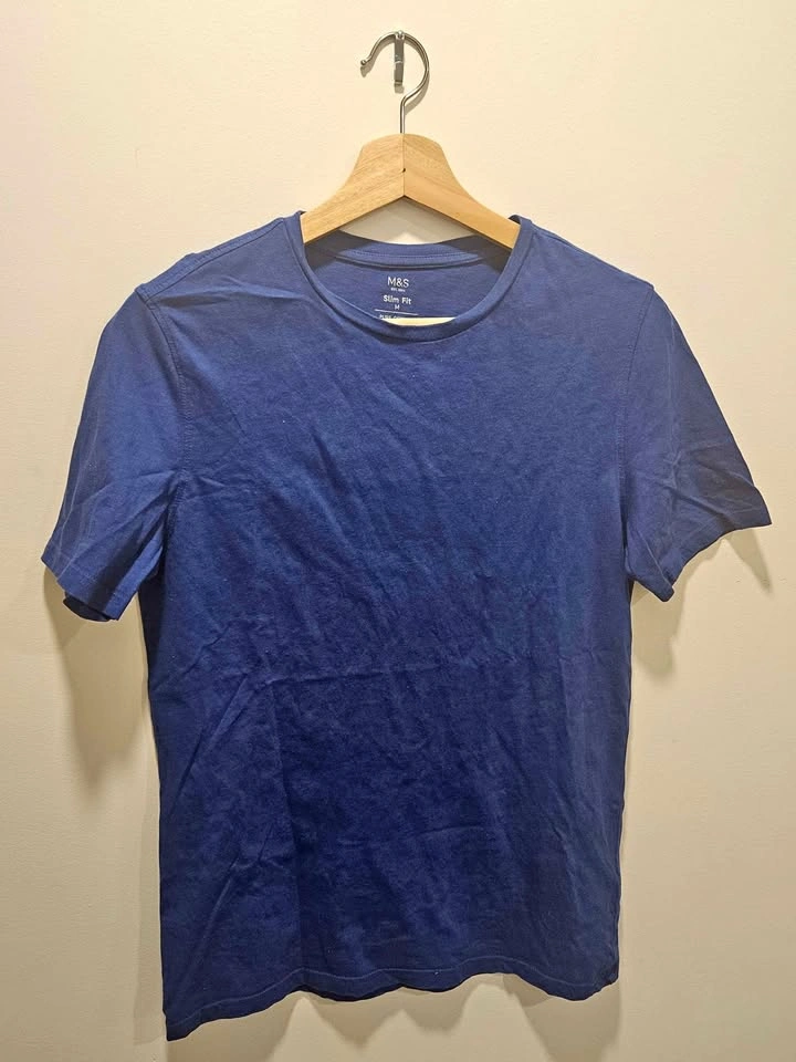 Marks & Spencer Blue Slim Fit T-shirt (Men size: M)