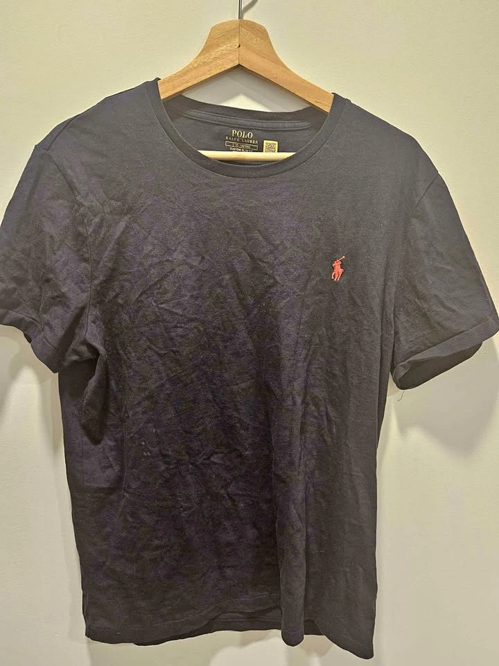 Ralph Lauren Black T-shirt (Men Size: L, Custom Slim Fit)