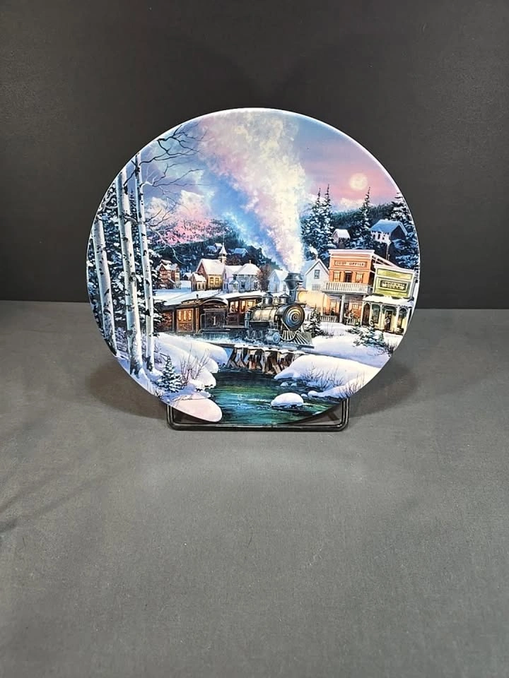 Bradford Exchange Moonlit Journey Train Collector Plate - photo 4