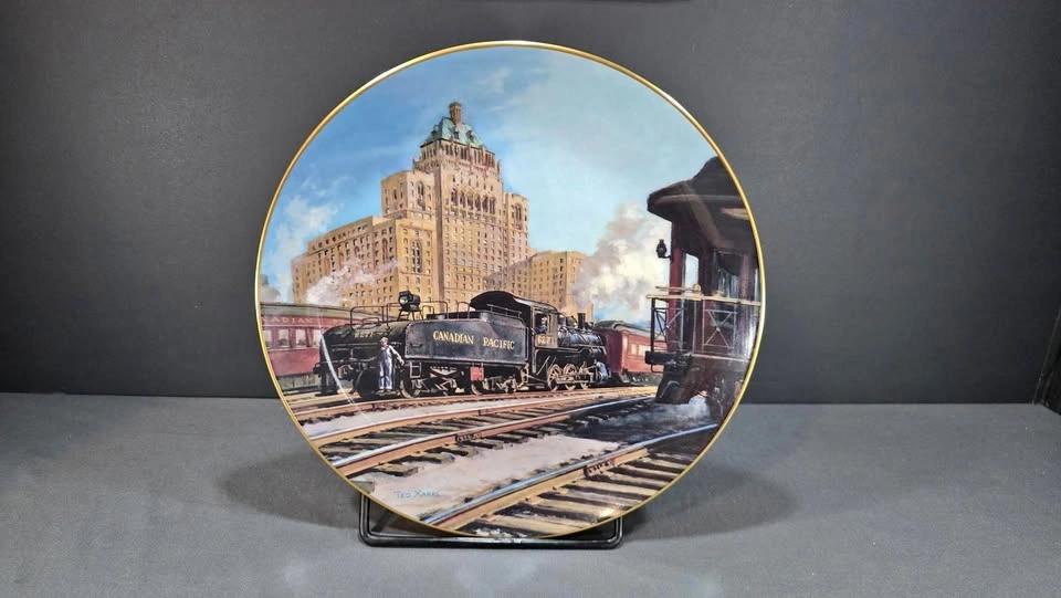 Christian Bell Train Collector Plates - Steam on the CPR Set of