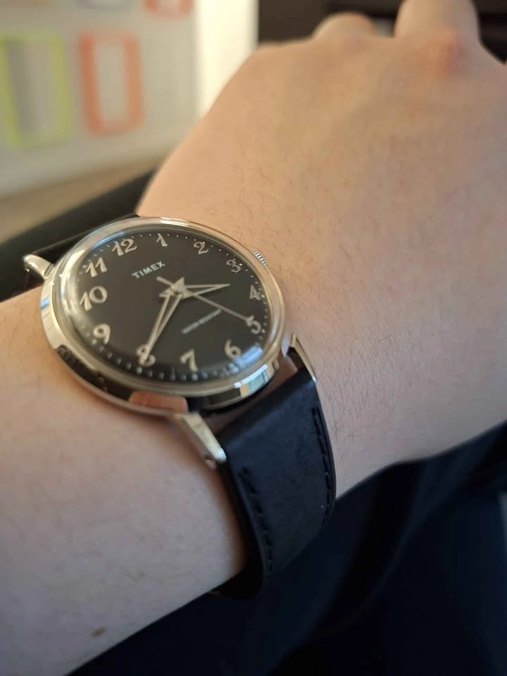 Timex Black Watch with Leather Strap - photo 4