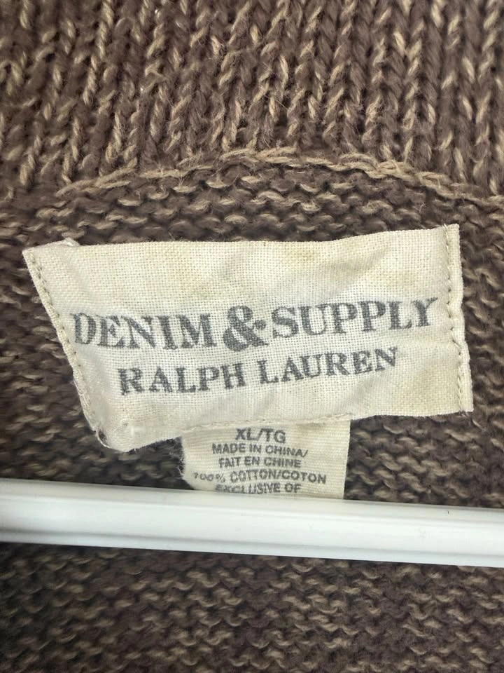 Denim & Supply Ralph Lauren Mens Brown Shawl Collar Cardigan XL - photo 2