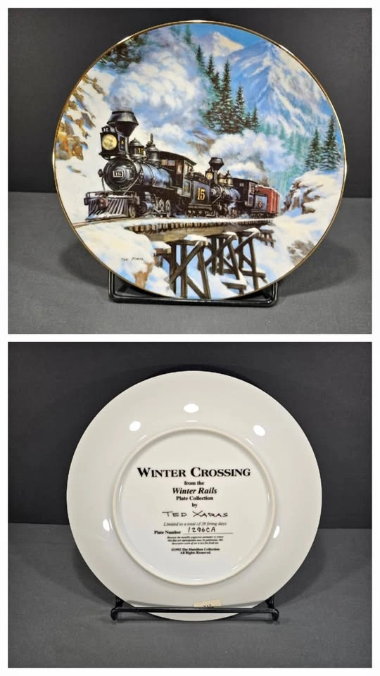 Hamilton Collection Train Plates - Winter Rails Set (8)