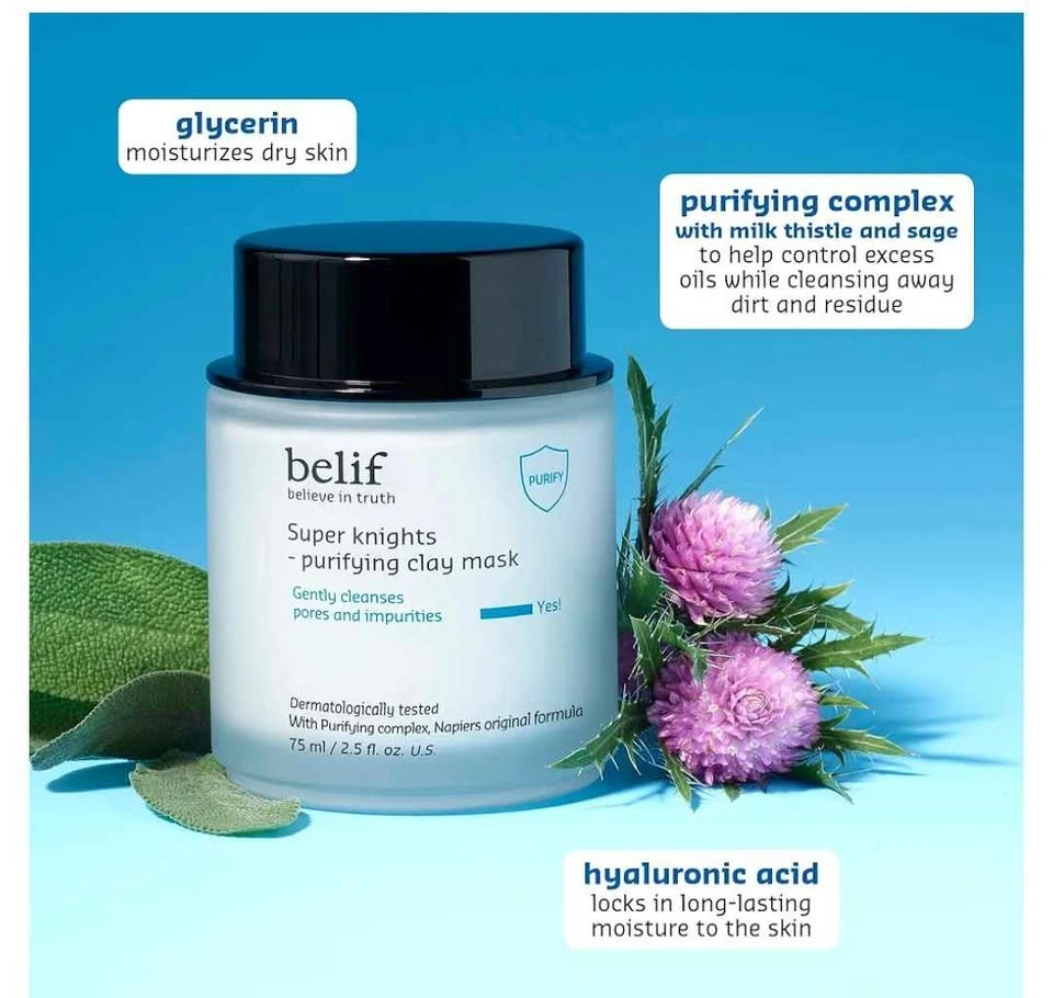 Belif Super Knights Purifying Clay Mask 75ml - photo 5