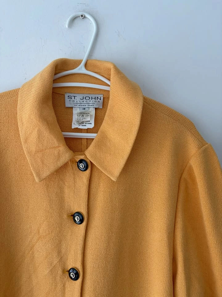 St. John Collection Santana Wool Knit Cardigan Sweater Size 14 - photo 2