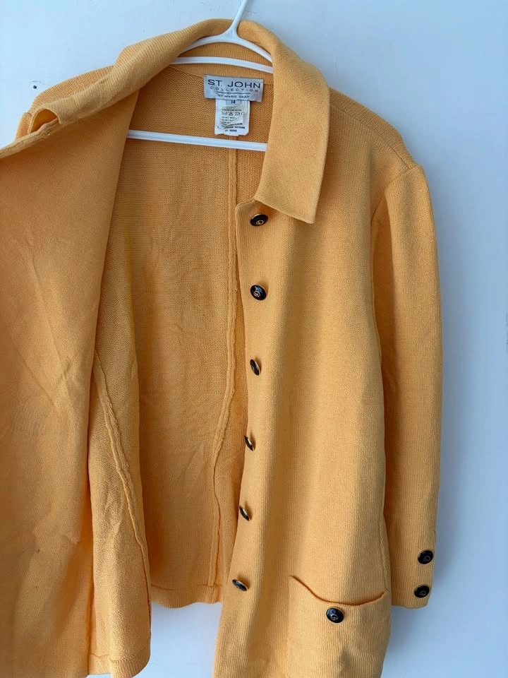 St. John Collection Santana Wool Knit Cardigan Sweater Size 14 - photo 5