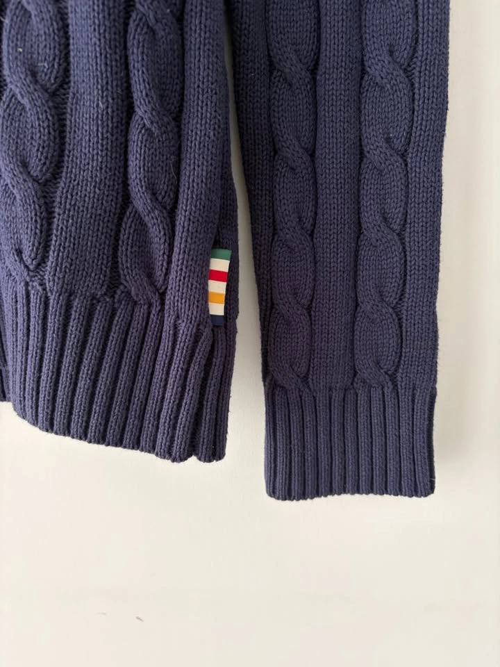 Hudson's Bay Men's Cable Knit Navy Sweater Size M - photo 3