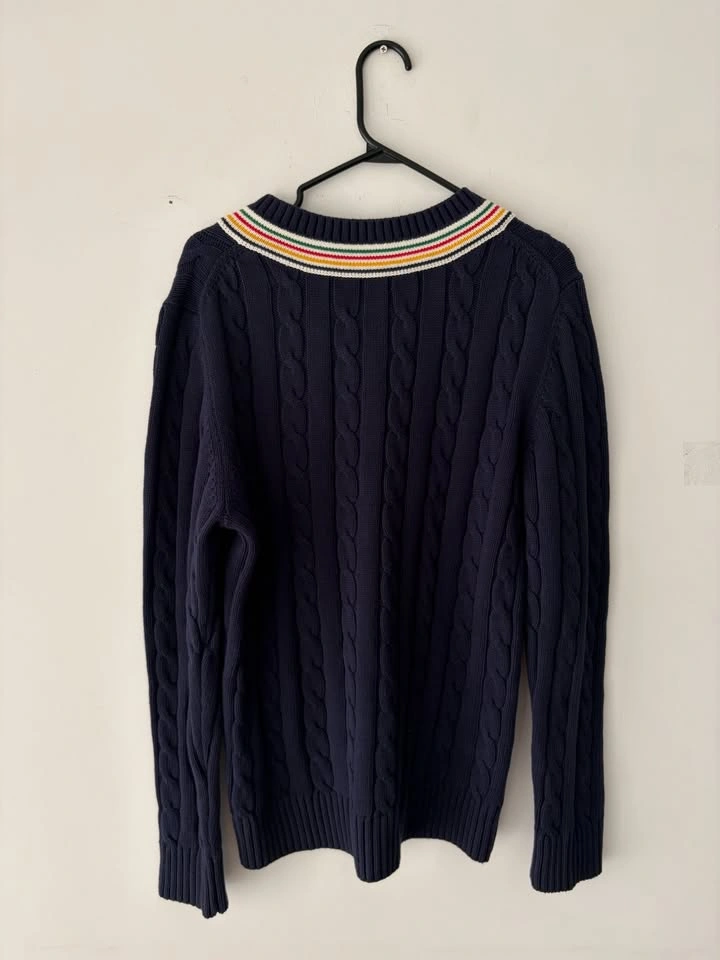 Hudson's Bay Men's Cable Knit Navy Sweater Size M - photo 4