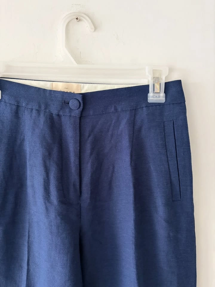 Sezane Linen Blend Wide Leg Trousers Size 36 - photo 2