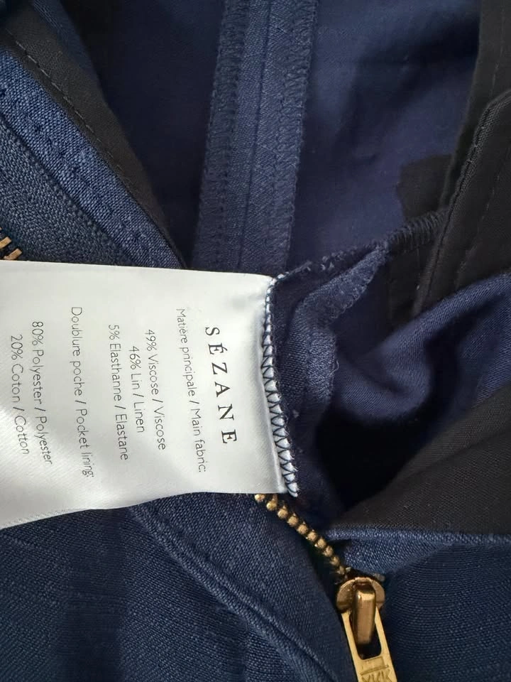 Sezane Linen Blend Wide Leg Trousers Size 36 - photo 5