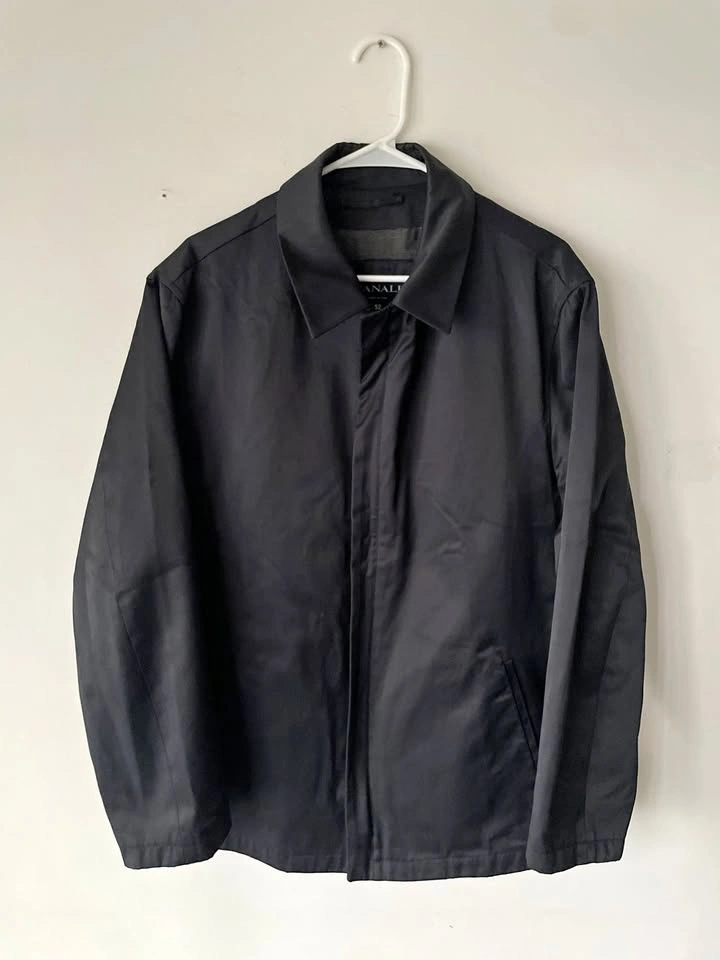 Canali Cotton Made in Italy Full Zip Men's Black Jacket XL