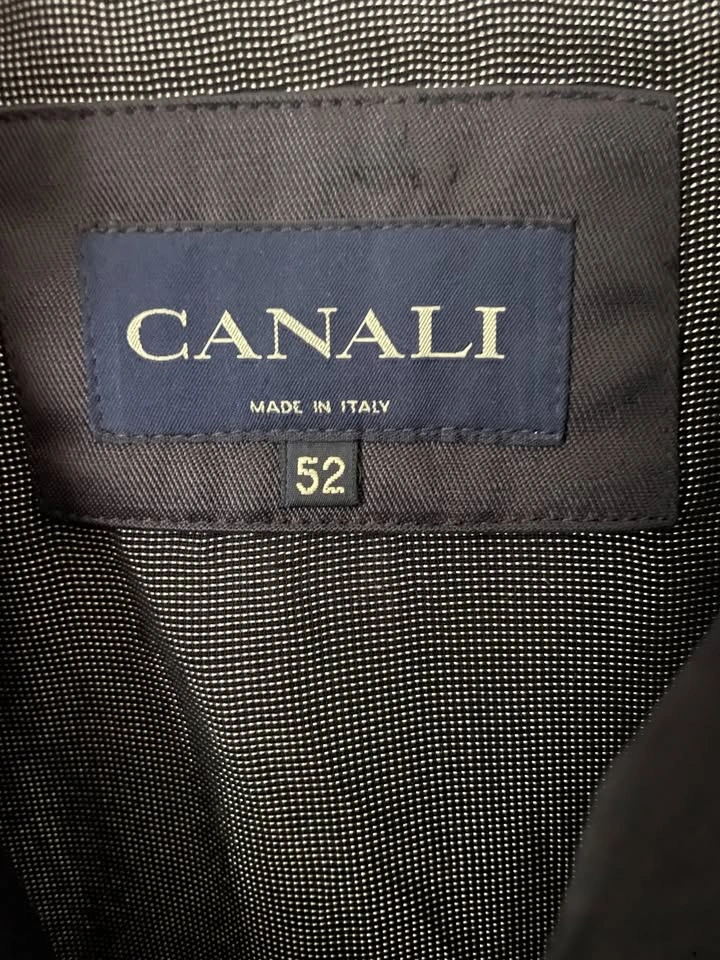Canali Cotton Made in Italy Full Zip Men's Black Jacket XL - photo 3