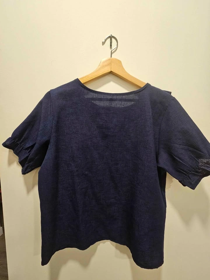 Navy Short Sleeve Blouse (Free size) - photo 2