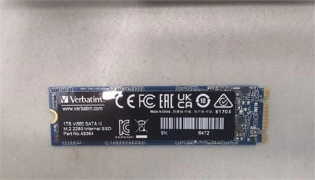 New Open Box Verbatim VI5000 PCIE4 NVME M.2 SSD 1TB