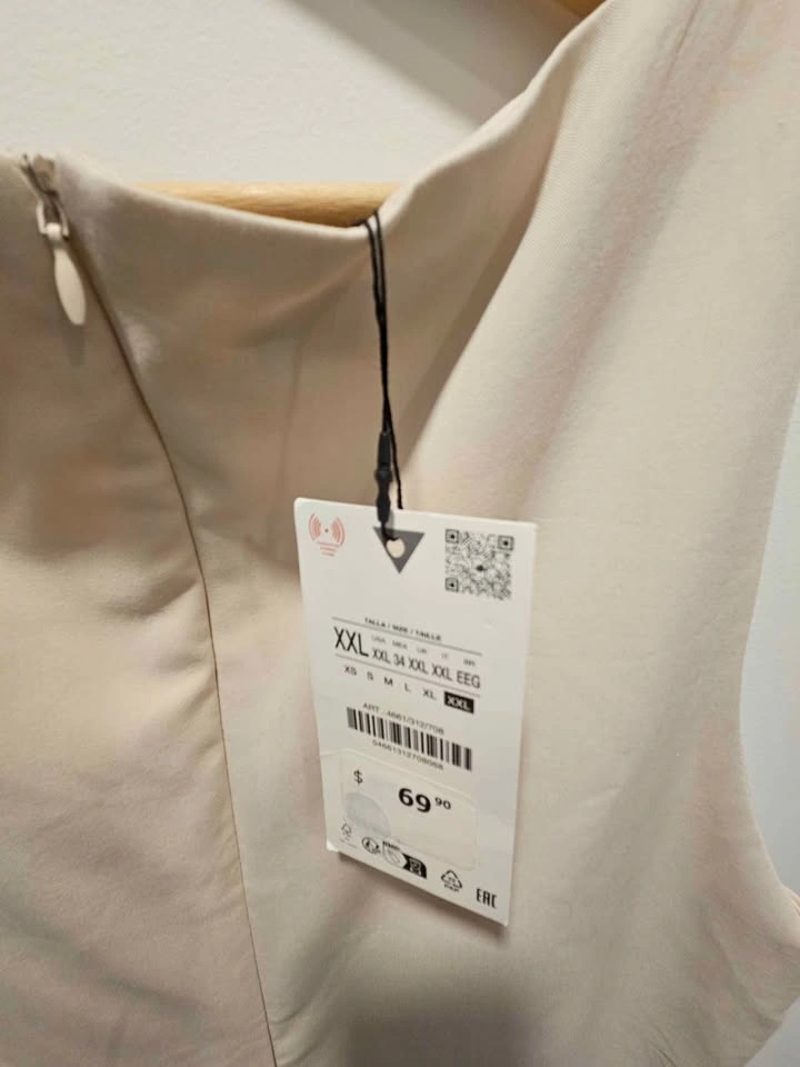 ZARA Beige Sleeveless Dress (Size XXL) - BRAND NEW! - photo 4