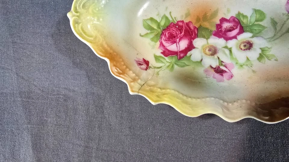 Vintage Hand Painted Celery Dish Floral - photo 2