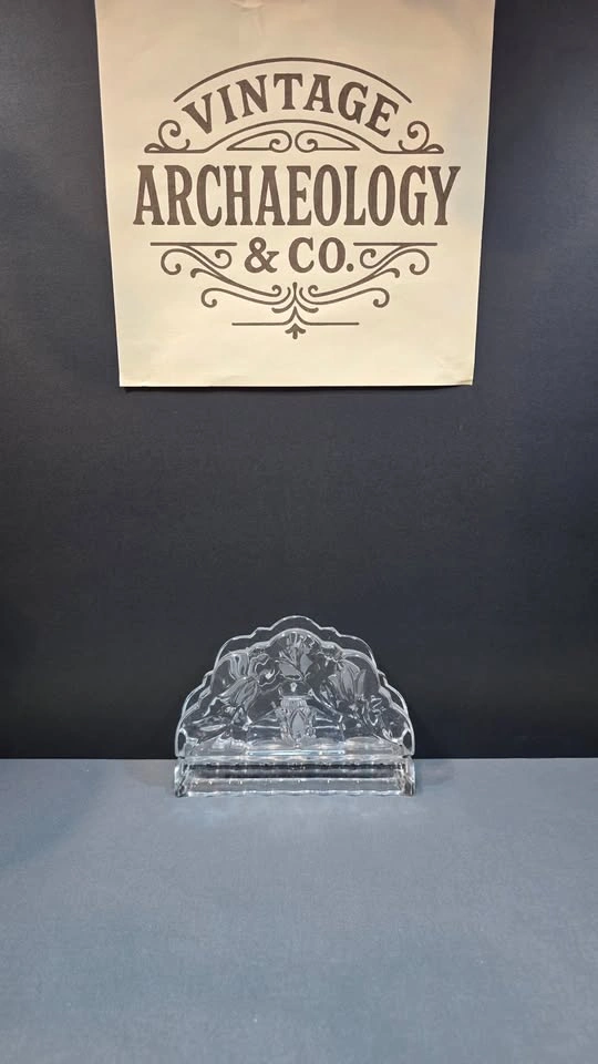 Lead Crystal Napkin Holder With Floral Design - photo 4
