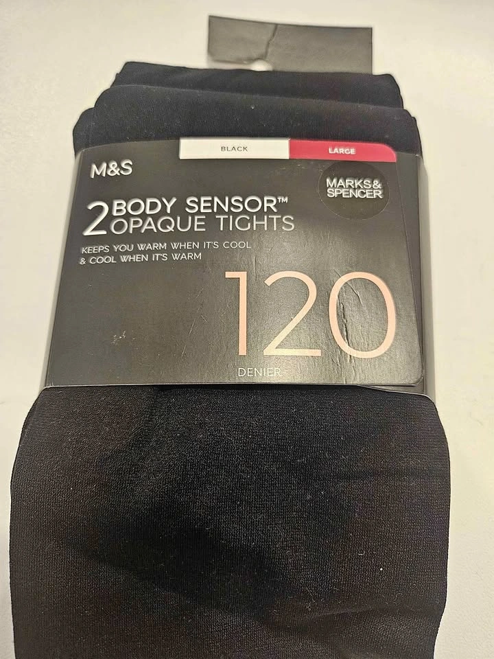 Marks & Spencer 2 pairs Body Sensor Tights (Black, L, 120D)