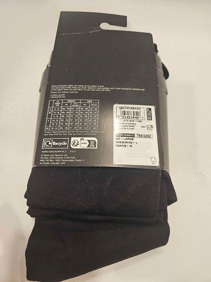 Marks & Spencer 2 pairs Body Sensor Tights (Black, L, 120D) - photo 2