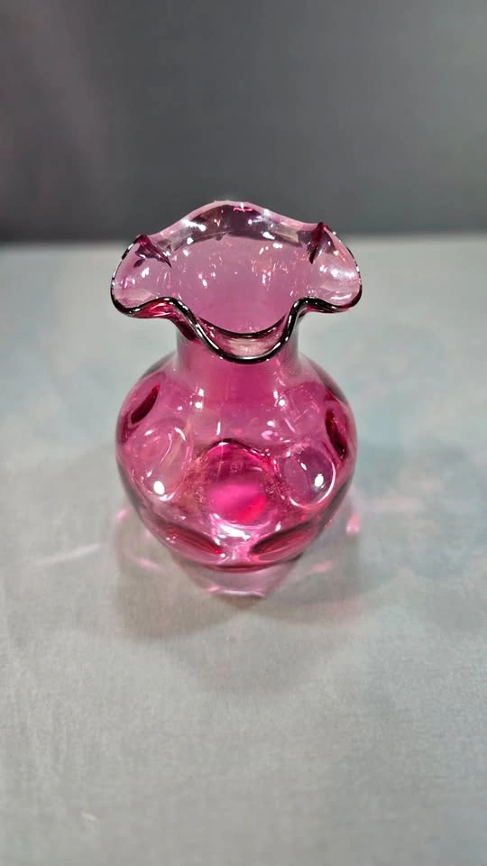 Pink Cranberry Glass Vase