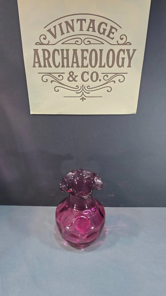 Pink Cranberry Glass Vase - photo 3