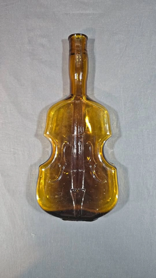 AMBER GLASS VIOLIN BOTTLE