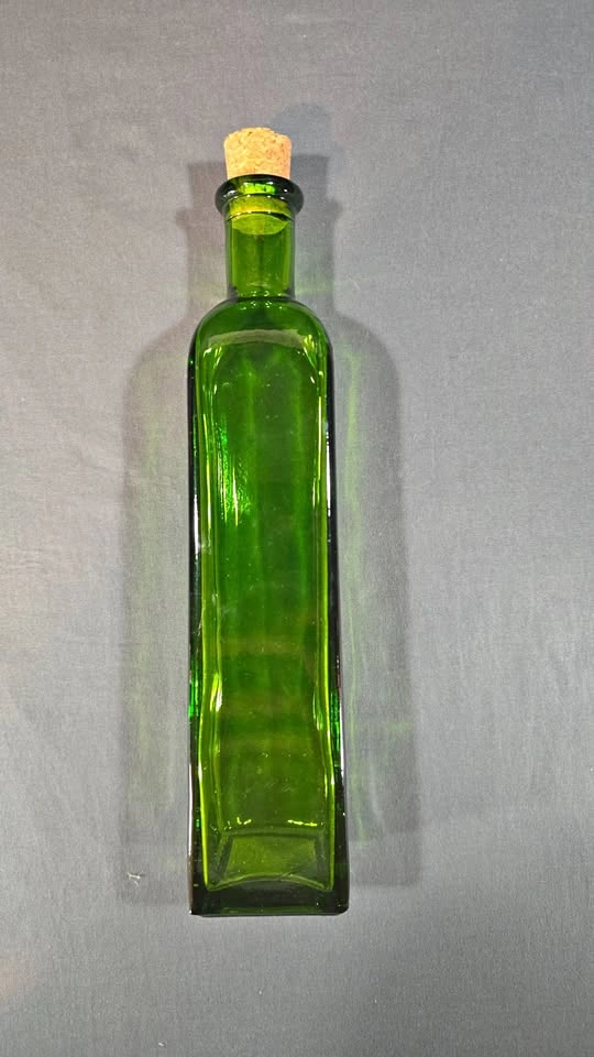 GREEN GLASS BOTTLE WITH CORK