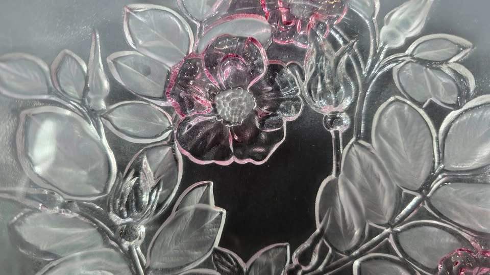 FROSTED GLASS BOWL RUFFLED RIM MIKASA ROSELLA - photo 3