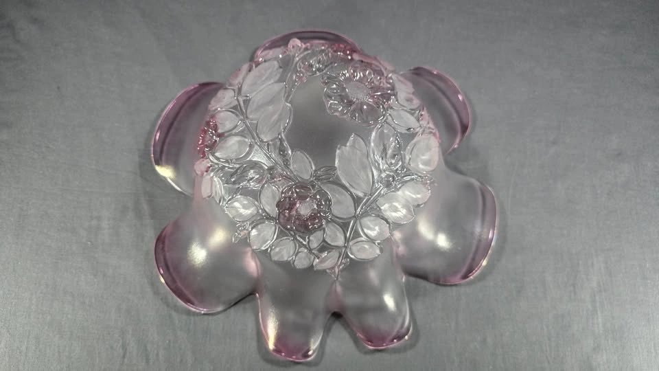 FROSTED GLASS BOWL RUFFLED RIM MIKASA ROSELLA - photo 4