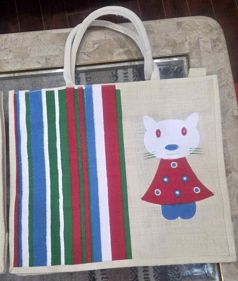 Handmade Large Jute Bag with Zipper