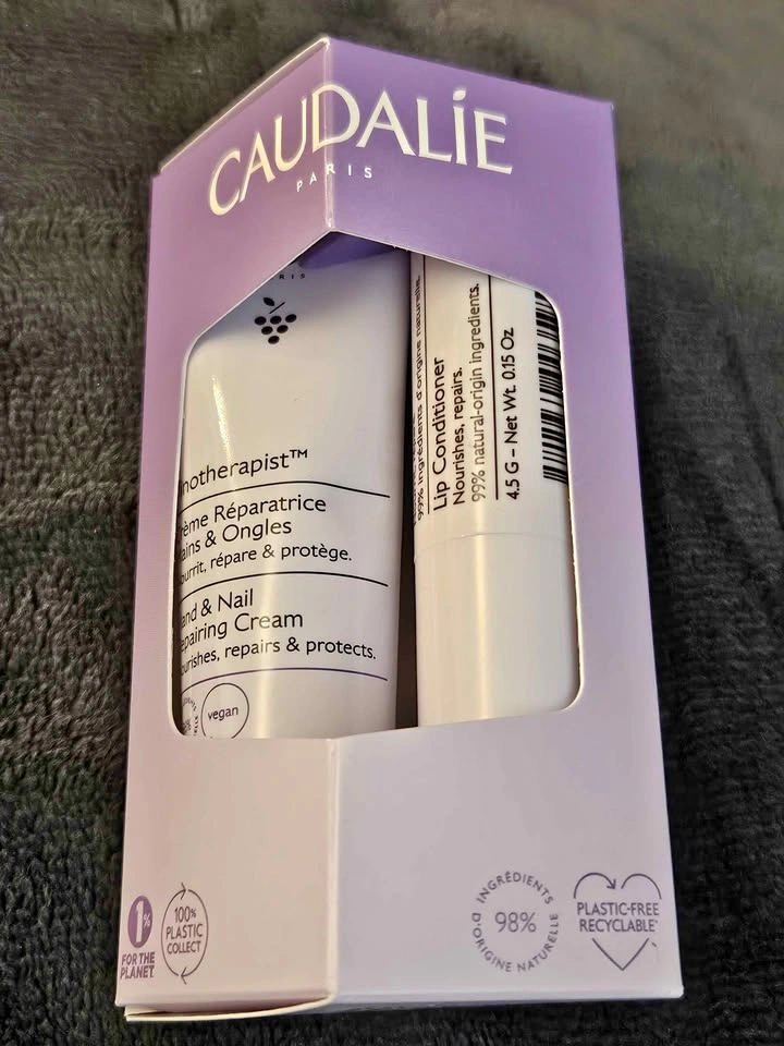 Caudalie Combo: Hand Cream + Lip Balm - Brand New