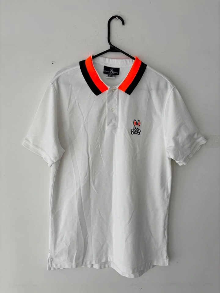 Psycho Bunny Copper Tipped Short Sleeve Logo Polo Size 6