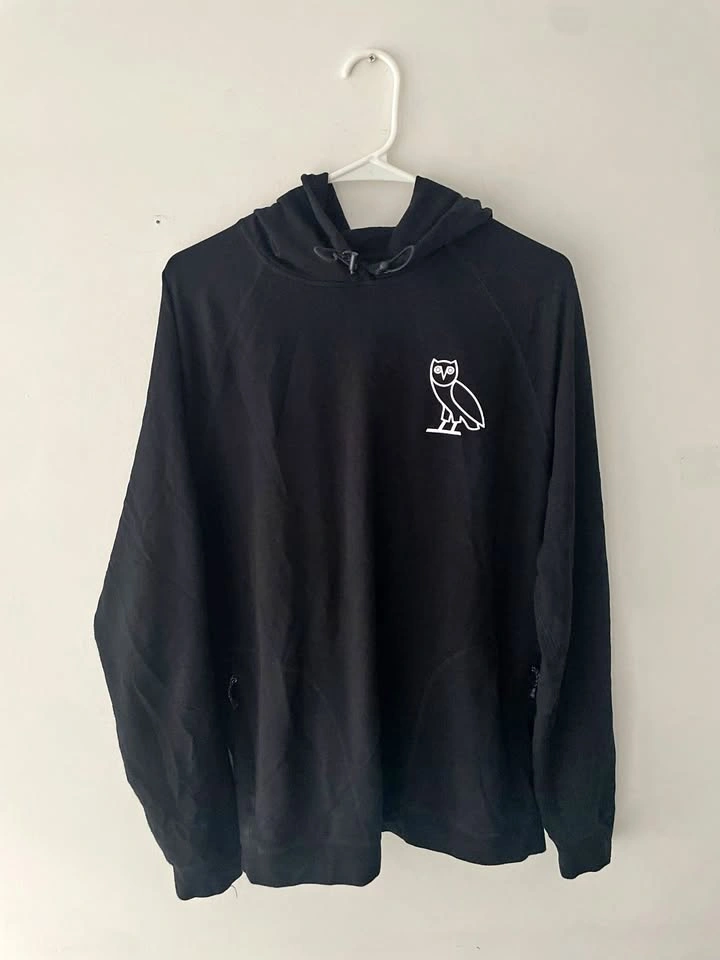 OVO Men's OWL Black Hoodie Size L