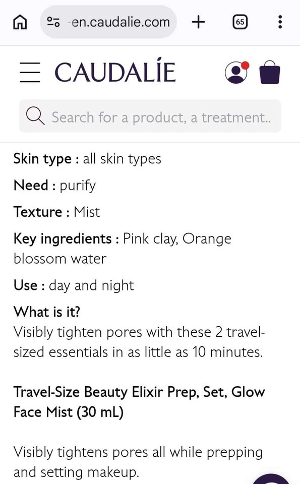 Caudalie Combo (Face Mist & Detox Mask) Made in France - BRAND N - photo 5