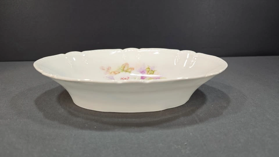Oval Serving Platter with Hand Painted Floral Decoration Bavaria - photo 2