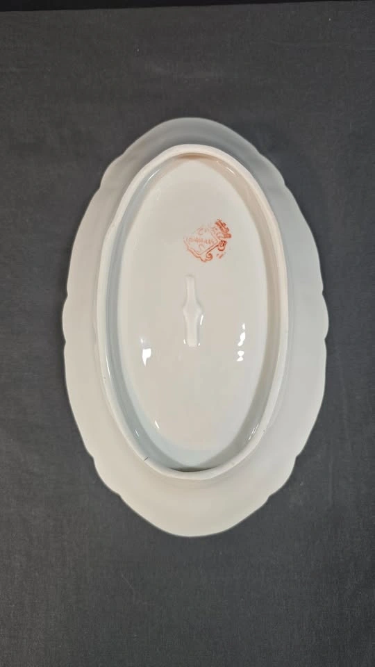 Oval Serving Platter with Hand Painted Floral Decoration Bavaria - photo 3