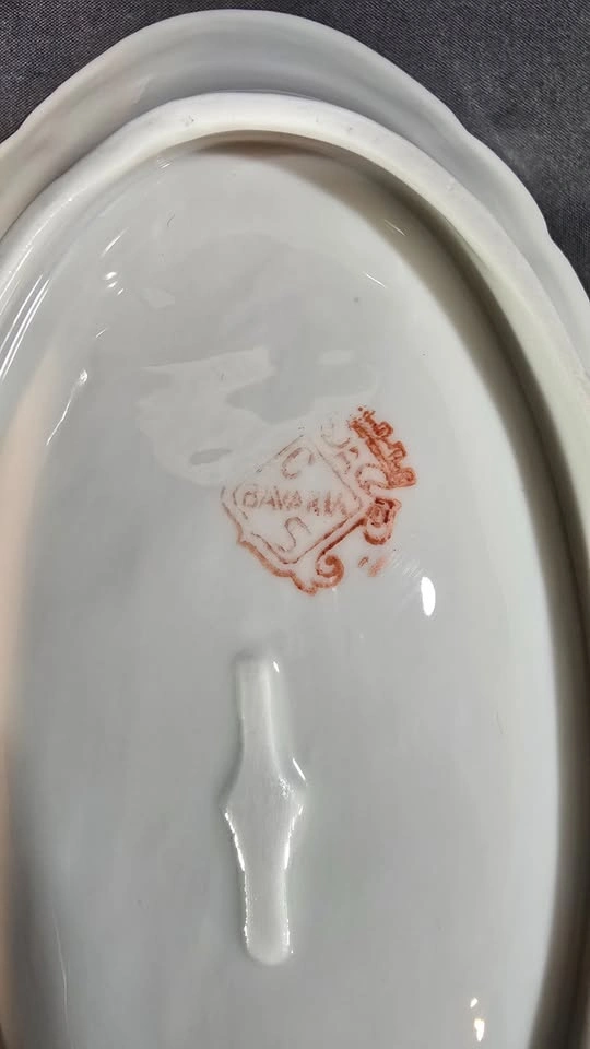 Oval Serving Platter with Hand Painted Floral Decoration Bavaria - photo 4