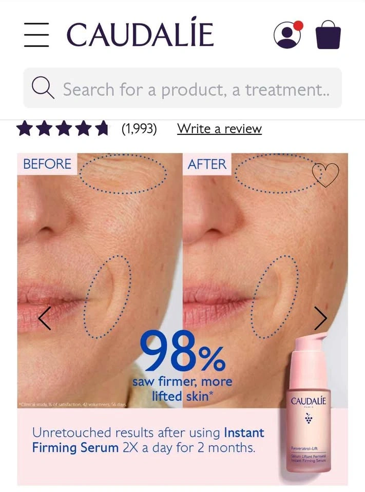 Caudalie Resveratrol-Lift Instant Firming Serum 30ml Made in Fra - photo 3