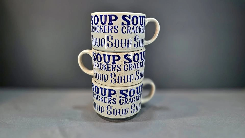 1970S JAPAN STONEWARE SOUP MUGS SET OF 3