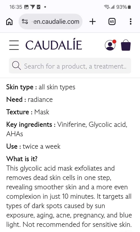 Caudalie Glycolic Peel Mask (75ml) Made in France BRAND NEW! - photo 4