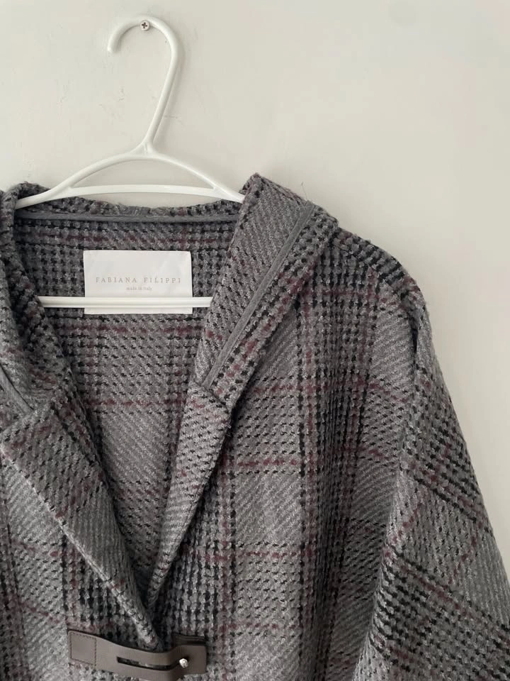 Fabiana Filippi Plaid Knit Cape Cardigan Size L - photo 2