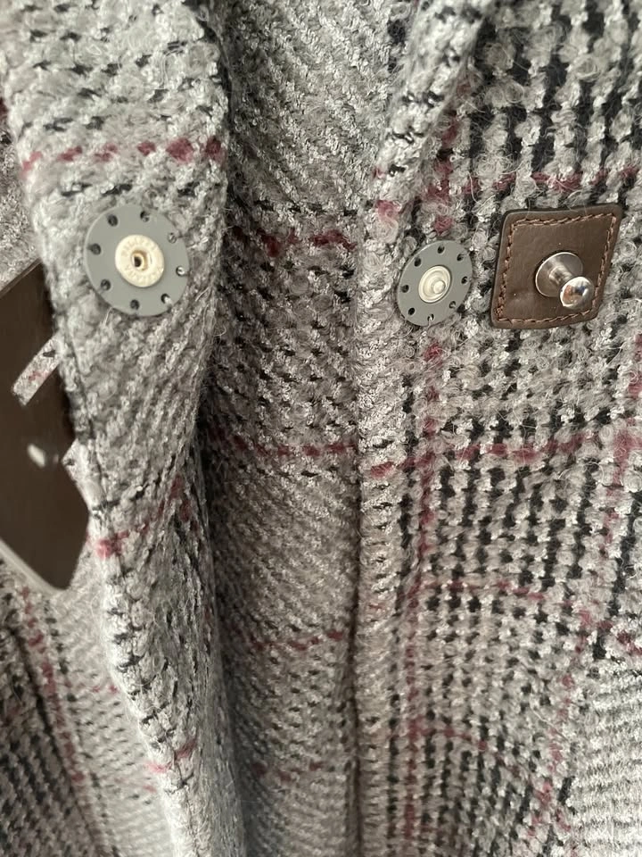 Fabiana Filippi Plaid Knit Cape Cardigan Size L - photo 4