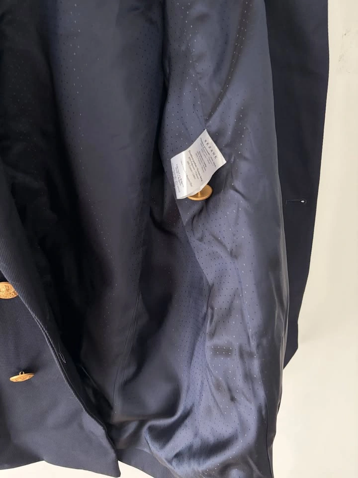 Sezane Michele Navy Gold Buttons Blazer Jacket Size 16 NEW - photo 5