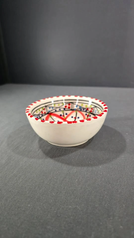 HAND-PAINTED CERAMIC STAR SERVING PLATTER WITH DIPPING BOWL - photo 4