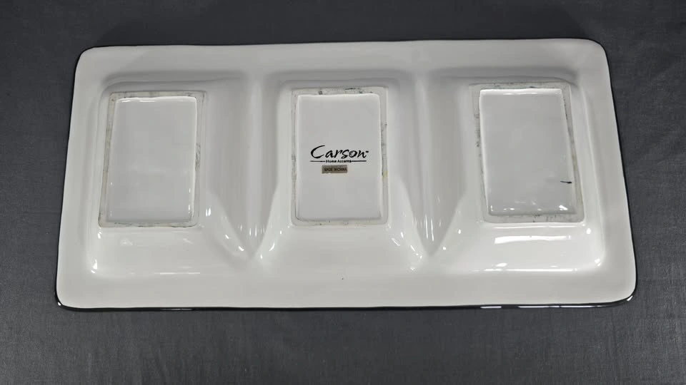 Ceramic 3-Compartment Serving Tray - Playing Cards Theme - photo 2